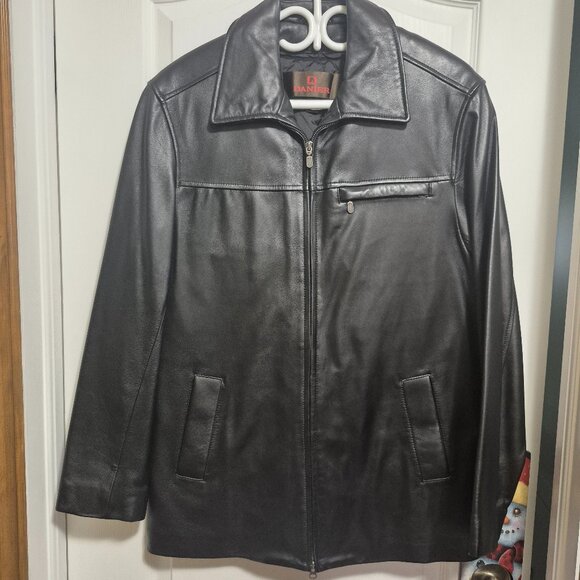 Man real leather jacket in removable inner part. Size S Black - Picture 1 of 4